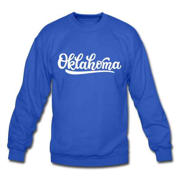 Oklahoma Sweatshirt - Hand Lettered Oklahoma Crewneck Sweatshirt - royal blue