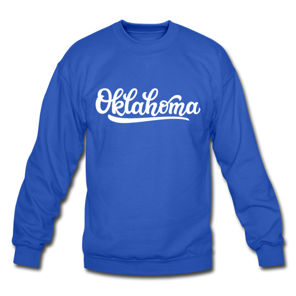 Oklahoma Sweatshirt - Hand Lettered Oklahoma Crewneck Sweatshirt - royal blue