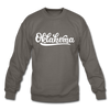 Oklahoma Sweatshirt - Hand Lettered Oklahoma Crewneck Sweatshirt - asphalt gray