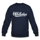 Oklahoma Sweatshirt - Hand Lettered Oklahoma Crewneck Sweatshirt - navy