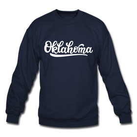 Oklahoma Sweatshirt - Hand Lettered Oklahoma Crewneck Sweatshirt - navy