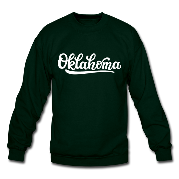 Oklahoma Sweatshirt - Hand Lettered Oklahoma Crewneck Sweatshirt - forest green