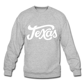 Texas Sweatshirt - Hand Lettered Texas Crewneck Sweatshirt - heather gray