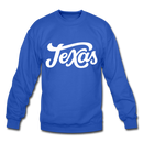 Texas Sweatshirt - Hand Lettered Texas Crewneck Sweatshirt - royal blue