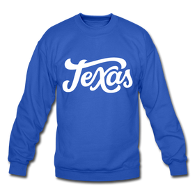 Texas Sweatshirt - Hand Lettered Texas Crewneck Sweatshirt - royal blue