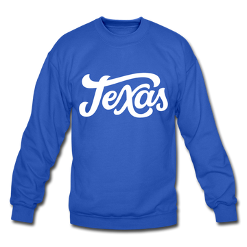 Texas Sweatshirt - Hand Lettered Texas Crewneck Sweatshirt - royal blue