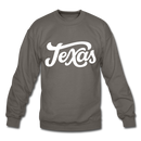 Texas Sweatshirt - Hand Lettered Texas Crewneck Sweatshirt - asphalt gray