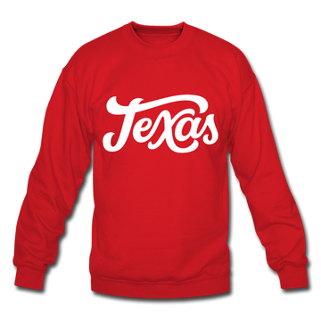 Texas Sweatshirt - Hand Lettered Texas Crewneck Sweatshirt - red