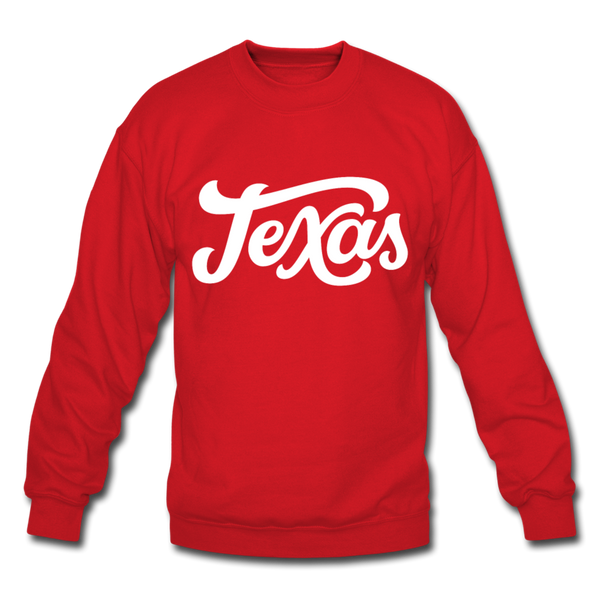 Texas Sweatshirt - Hand Lettered Texas Crewneck Sweatshirt - red