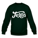Texas Sweatshirt - Hand Lettered Texas Crewneck Sweatshirt - forest green