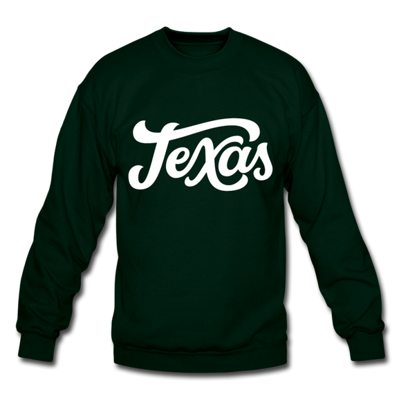 Texas Sweatshirt - Hand Lettered Texas Crewneck Sweatshirt - forest green