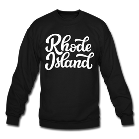Rhode Island Sweatshirt - Hand Lettered Rhode Island Crewneck Sweatshirt - black