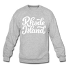 Rhode Island Sweatshirt - Hand Lettered Rhode Island Crewneck Sweatshirt - heather gray