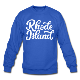 Rhode Island Sweatshirt - Hand Lettered Rhode Island Crewneck Sweatshirt - royal blue