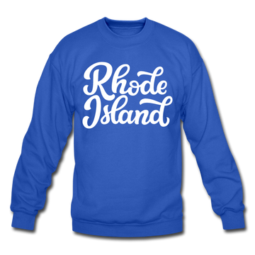 Rhode Island Sweatshirt - Hand Lettered Rhode Island Crewneck Sweatshirt - royal blue