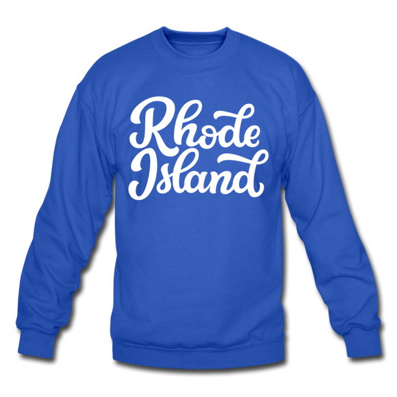 Rhode Island Sweatshirt - Hand Lettered Rhode Island Crewneck Sweatshirt - royal blue