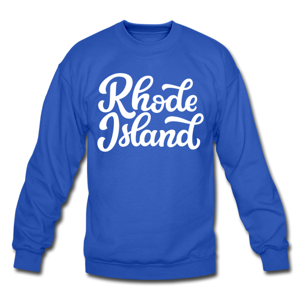 Rhode Island Sweatshirt - Hand Lettered Rhode Island Crewneck Sweatshirt - royal blue