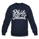 Rhode Island Sweatshirt - Hand Lettered Rhode Island Crewneck Sweatshirt - navy