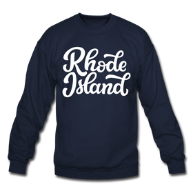 Rhode Island Sweatshirt - Hand Lettered Rhode Island Crewneck Sweatshirt - navy