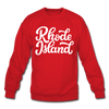 Rhode Island Sweatshirt - Hand Lettered Rhode Island Crewneck Sweatshirt - red