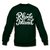 Rhode Island Sweatshirt - Hand Lettered Rhode Island Crewneck Sweatshirt - forest green