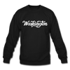 Washington Sweatshirt - Hand Lettered Washington Crewneck Sweatshirt - black