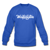 Washington Sweatshirt - Hand Lettered Washington Crewneck Sweatshirt - royal blue