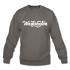 Washington Sweatshirt - Hand Lettered Washington Crewneck Sweatshirt - asphalt gray