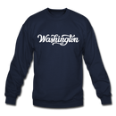 Washington Sweatshirt - Hand Lettered Washington Crewneck Sweatshirt - navy