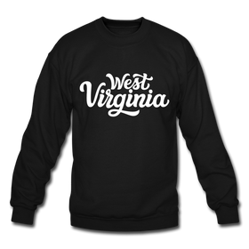 West Virginia Sweatshirt - Hand Lettered West Virginia Crewneck Sweatshirt - black