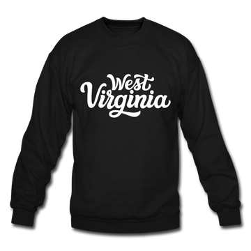 West Virginia Sweatshirt - Hand Lettered West Virginia Crewneck Sweatshirt - black