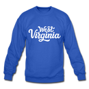 West Virginia Sweatshirt - Hand Lettered West Virginia Crewneck Sweatshirt - royal blue