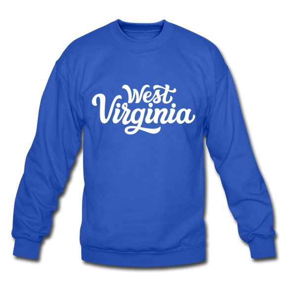 West Virginia Sweatshirt - Hand Lettered West Virginia Crewneck Sweatshirt - royal blue