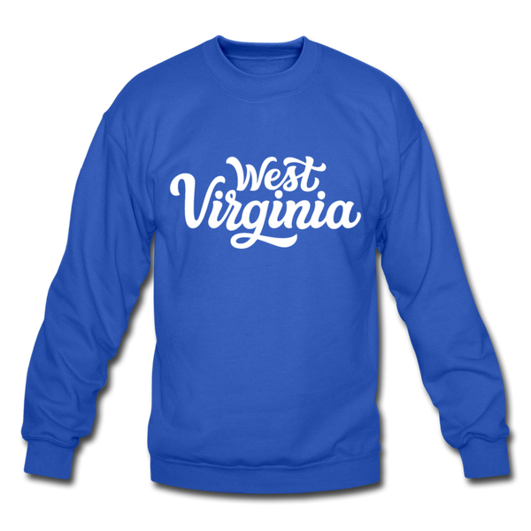 West Virginia Sweatshirt - Hand Lettered West Virginia Crewneck Sweatshirt - royal blue