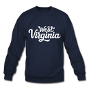 West Virginia Sweatshirt - Hand Lettered West Virginia Crewneck Sweatshirt - navy