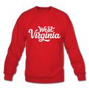 West Virginia Sweatshirt - Hand Lettered West Virginia Crewneck Sweatshirt - red