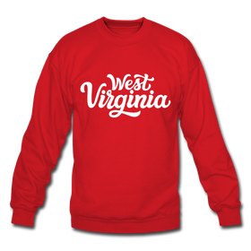 West Virginia Sweatshirt - Hand Lettered West Virginia Crewneck Sweatshirt - red