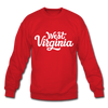 West Virginia Sweatshirt - Hand Lettered West Virginia Crewneck Sweatshirt - red