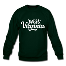 West Virginia Sweatshirt - Hand Lettered West Virginia Crewneck Sweatshirt - forest green