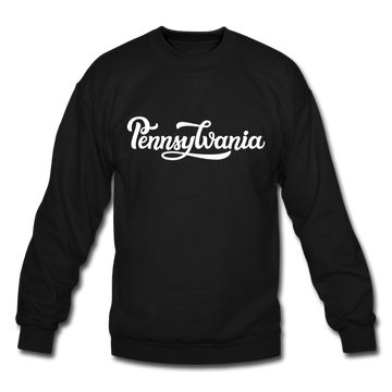 Pennsylvania Sweatshirt - Hand Lettered Pennsylvania Crewneck Sweatshirt - black