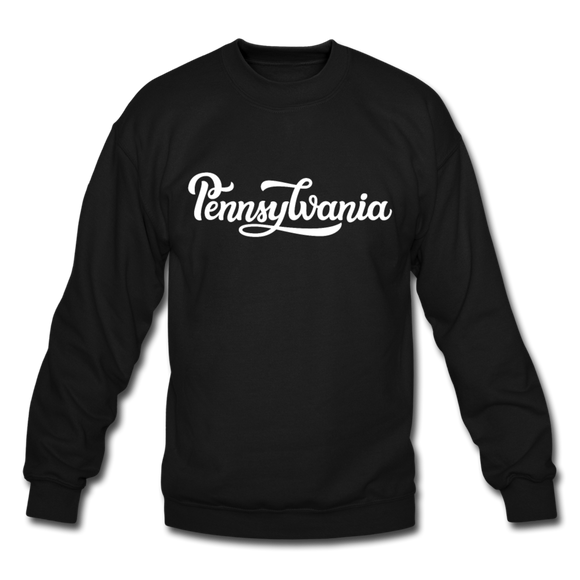 Pennsylvania Sweatshirt - Hand Lettered Pennsylvania Crewneck Sweatshirt - black