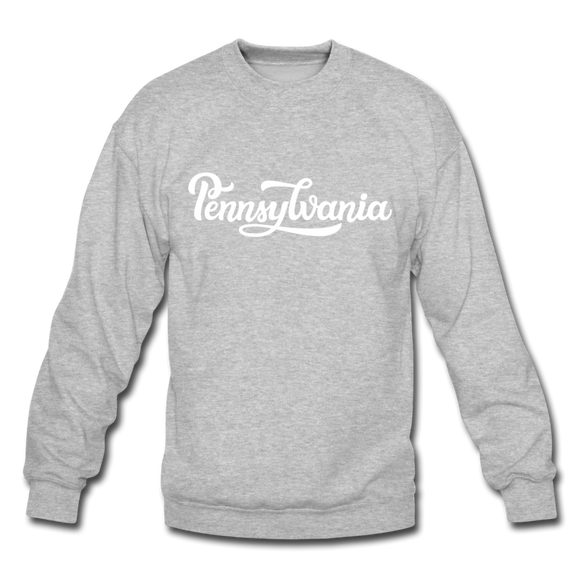 Pennsylvania Sweatshirt - Hand Lettered Pennsylvania Crewneck Sweatshirt - heather gray