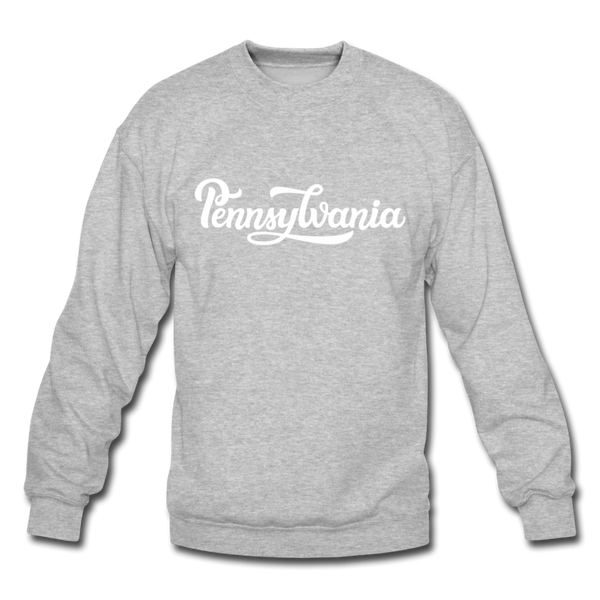 Pennsylvania Sweatshirt - Hand Lettered Pennsylvania Crewneck Sweatshirt - heather gray