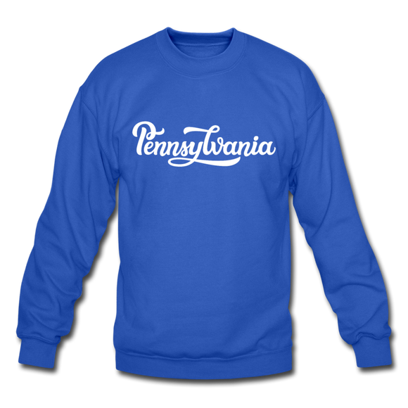 Pennsylvania Sweatshirt - Hand Lettered Pennsylvania Crewneck Sweatshirt - royal blue