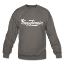 Pennsylvania Sweatshirt - Hand Lettered Pennsylvania Crewneck Sweatshirt - asphalt gray