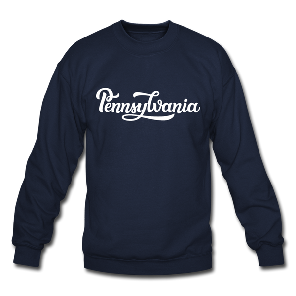 Pennsylvania Sweatshirt - Hand Lettered Pennsylvania Crewneck Sweatshirt - navy