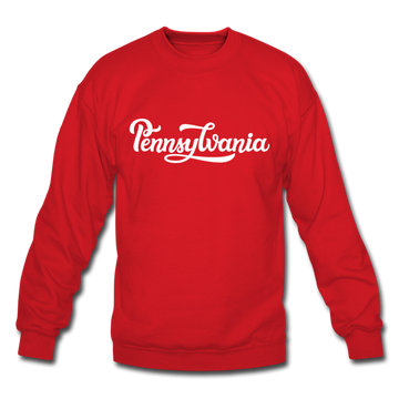 Pennsylvania Sweatshirt - Hand Lettered Pennsylvania Crewneck Sweatshirt - red