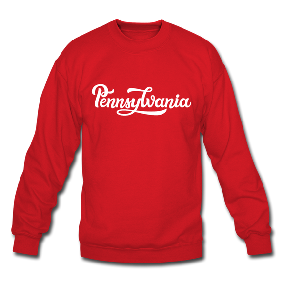 Pennsylvania Sweatshirt - Hand Lettered Pennsylvania Crewneck Sweatshirt - red
