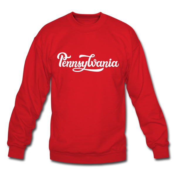 Pennsylvania Sweatshirt - Hand Lettered Pennsylvania Crewneck Sweatshirt - red