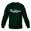 Pennsylvania Sweatshirt - Hand Lettered Pennsylvania Crewneck Sweatshirt - forest green